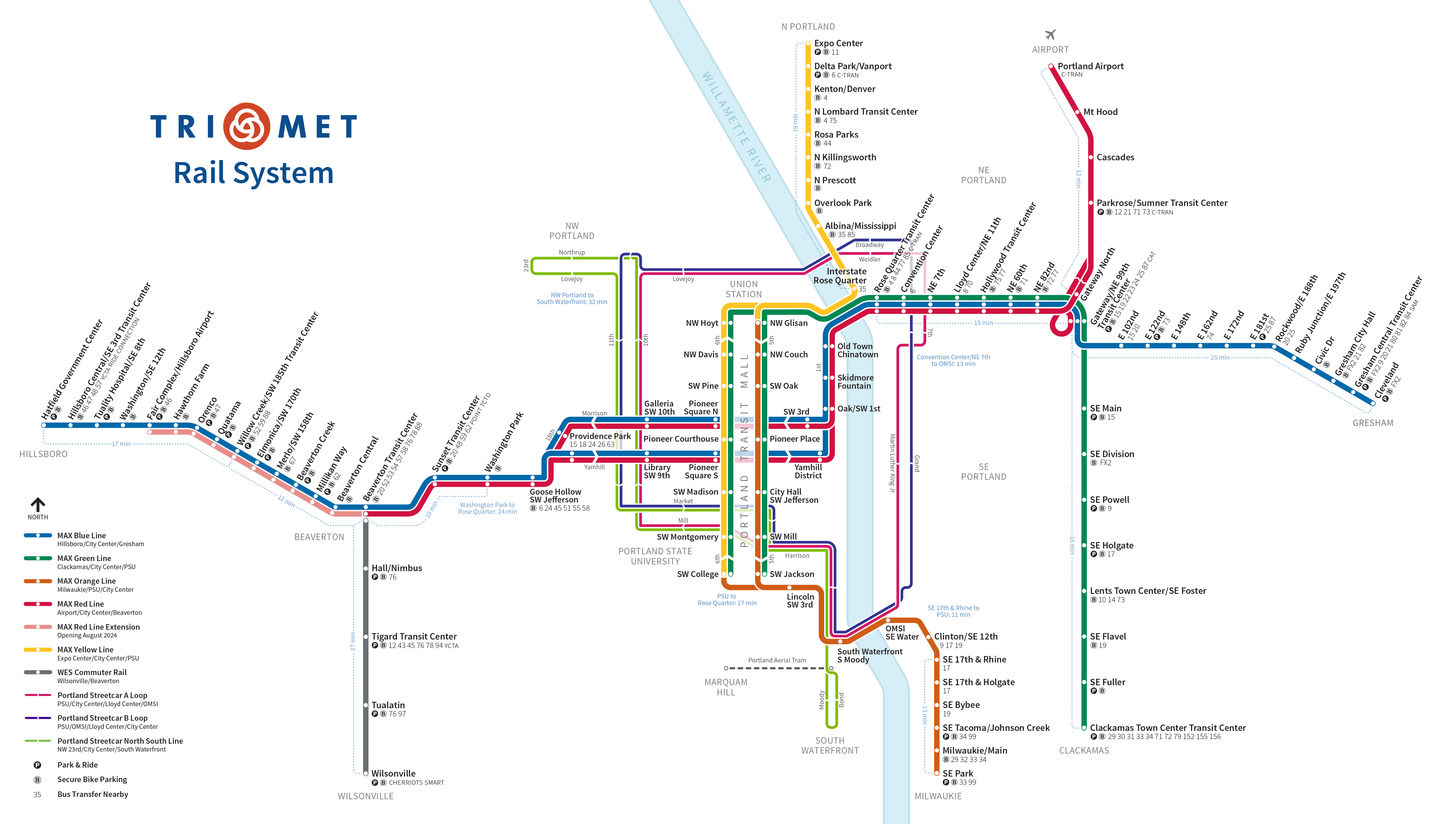 Max Train and Streetcar Map